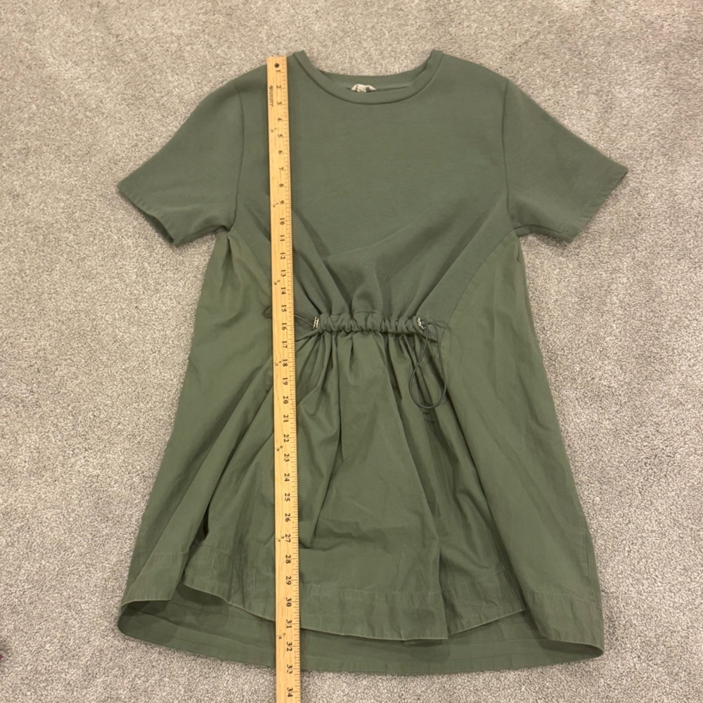 Anthropologie Pilcro Short Sleeve Sweatshirt mini dress Size Small Moss Green - Picture 9 of 12